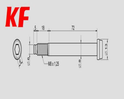 TORNILLO MANGUETA D8 L72+18mm